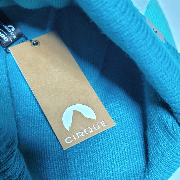 Cirque Ski Hat Beanie Womens Mens Girls Boys Pompom Winter Turquoise Blue NEW - Picture 7 of 7